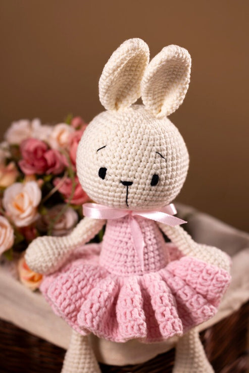Still life of crochet plushies